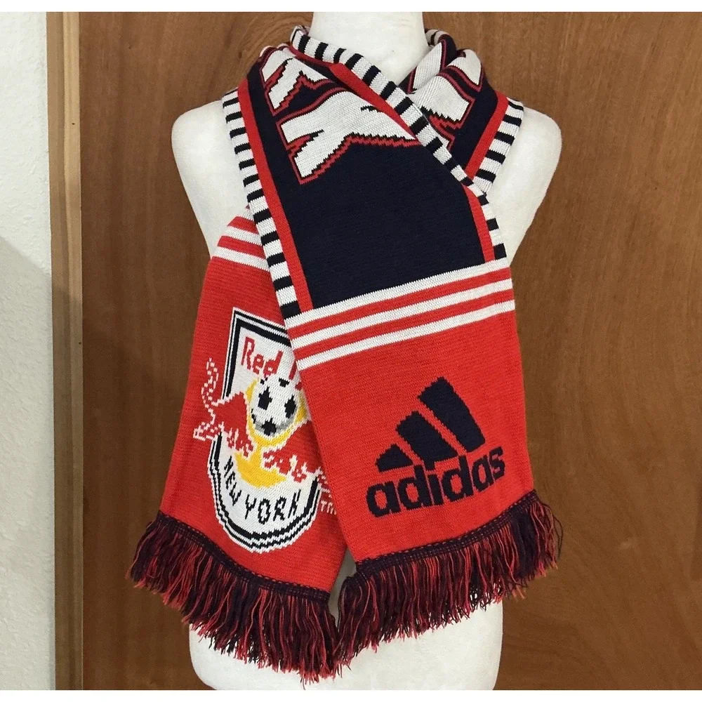 Adidas New York MLS Red Bull New York City FC Soccer Scarf-Red White Blue USA